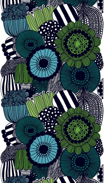 Tessuto Siirtolapuutarha - blu-verde - Marimekko