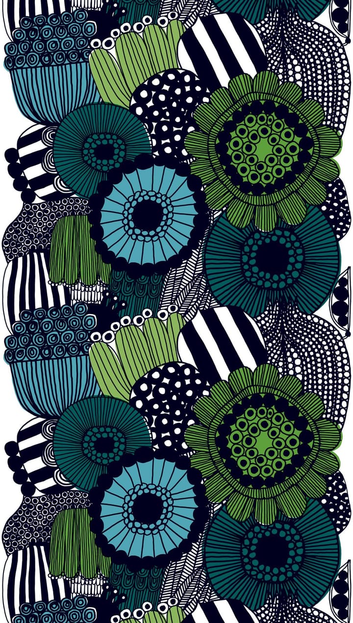 Tessuto Siirtolapuutarha - blu-verde - Marimekko