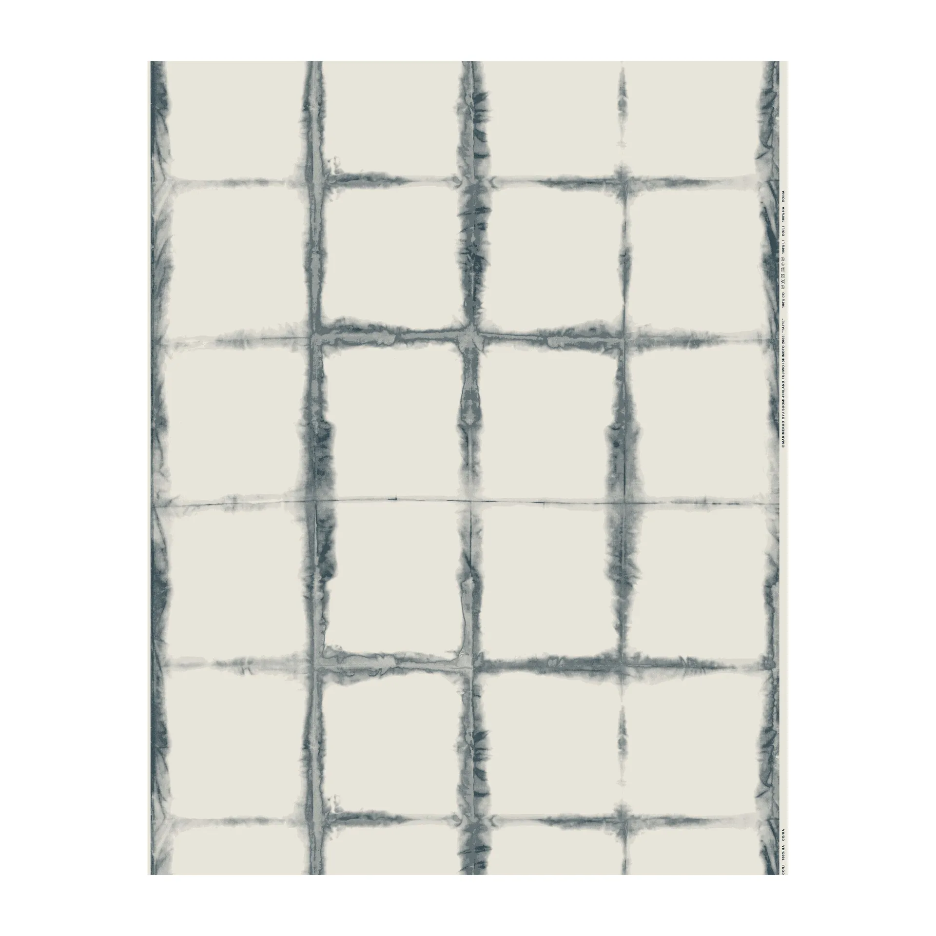 Tessuto Taite cotone lana-canapa, Bianco-blu scuro Marimekko