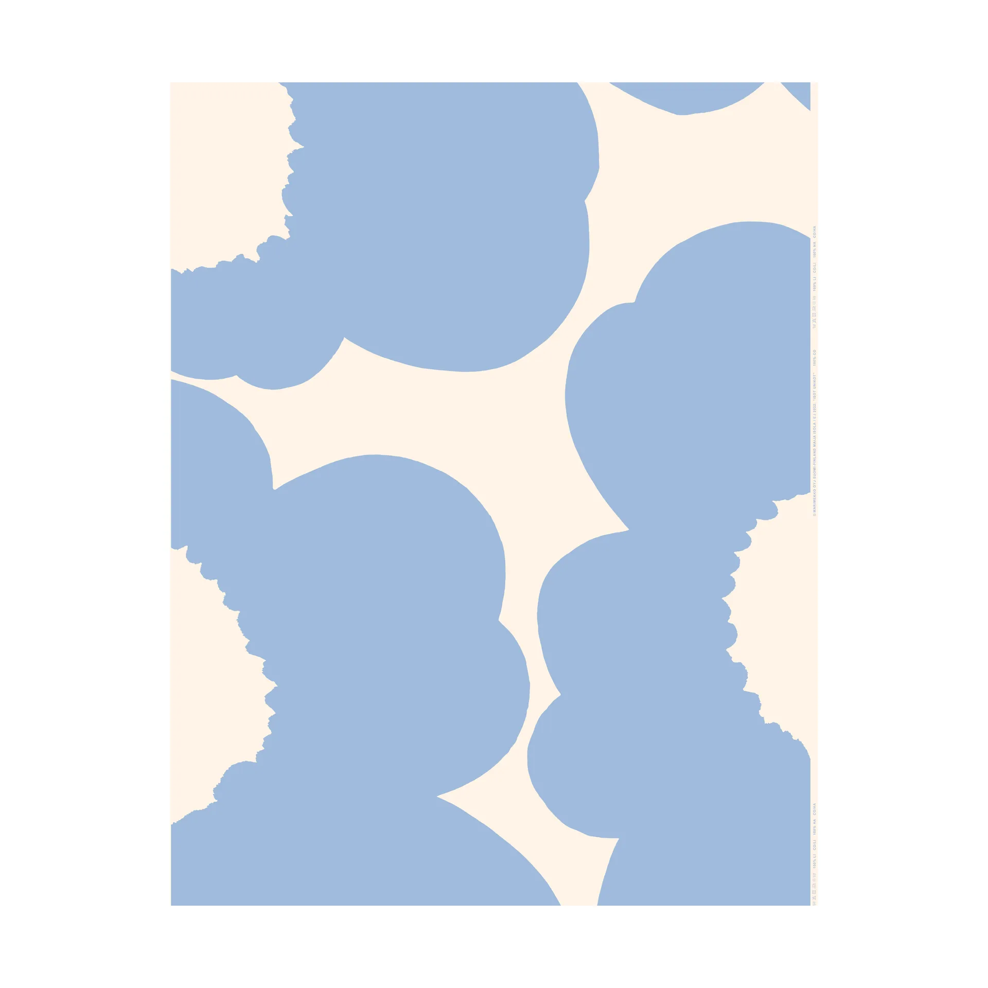 Tessuto Unikko, Light blue-satin di cotone Marimekko