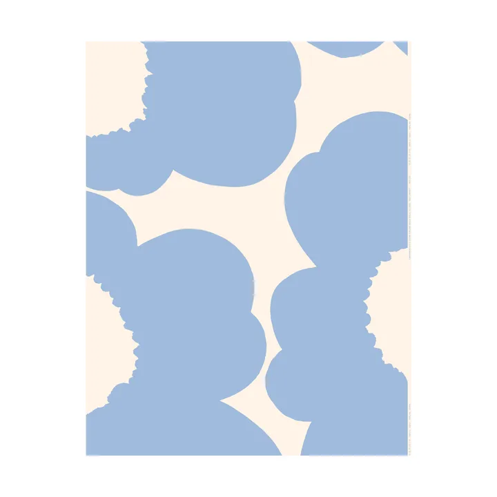Tessuto Unikko - Light blue-satin di cotone - Marimekko