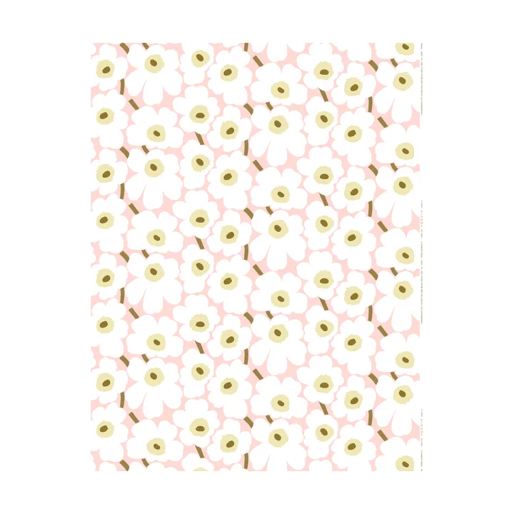 Tessuto Unikko - Pink-natural white-sand - Marimekko