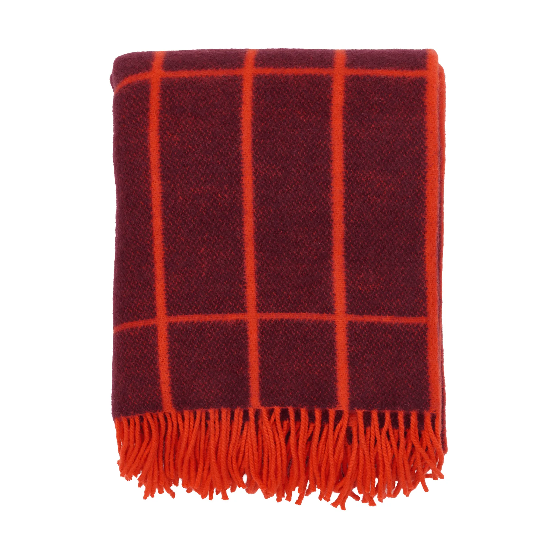 Tiiliskivi plaid, Plum-orange red Marimekko