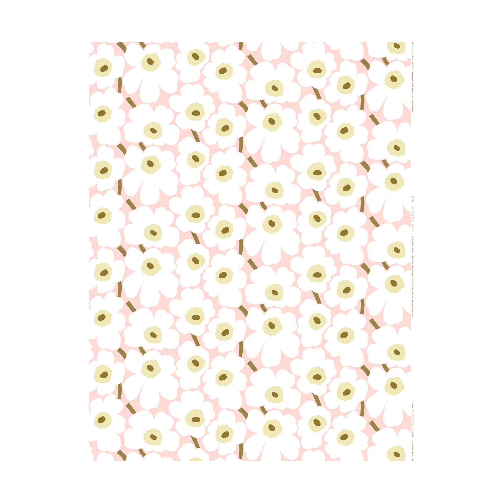 Tovaglia cerata Marimekko Pieni Unikko, Pink-natural white-sand Marimekko