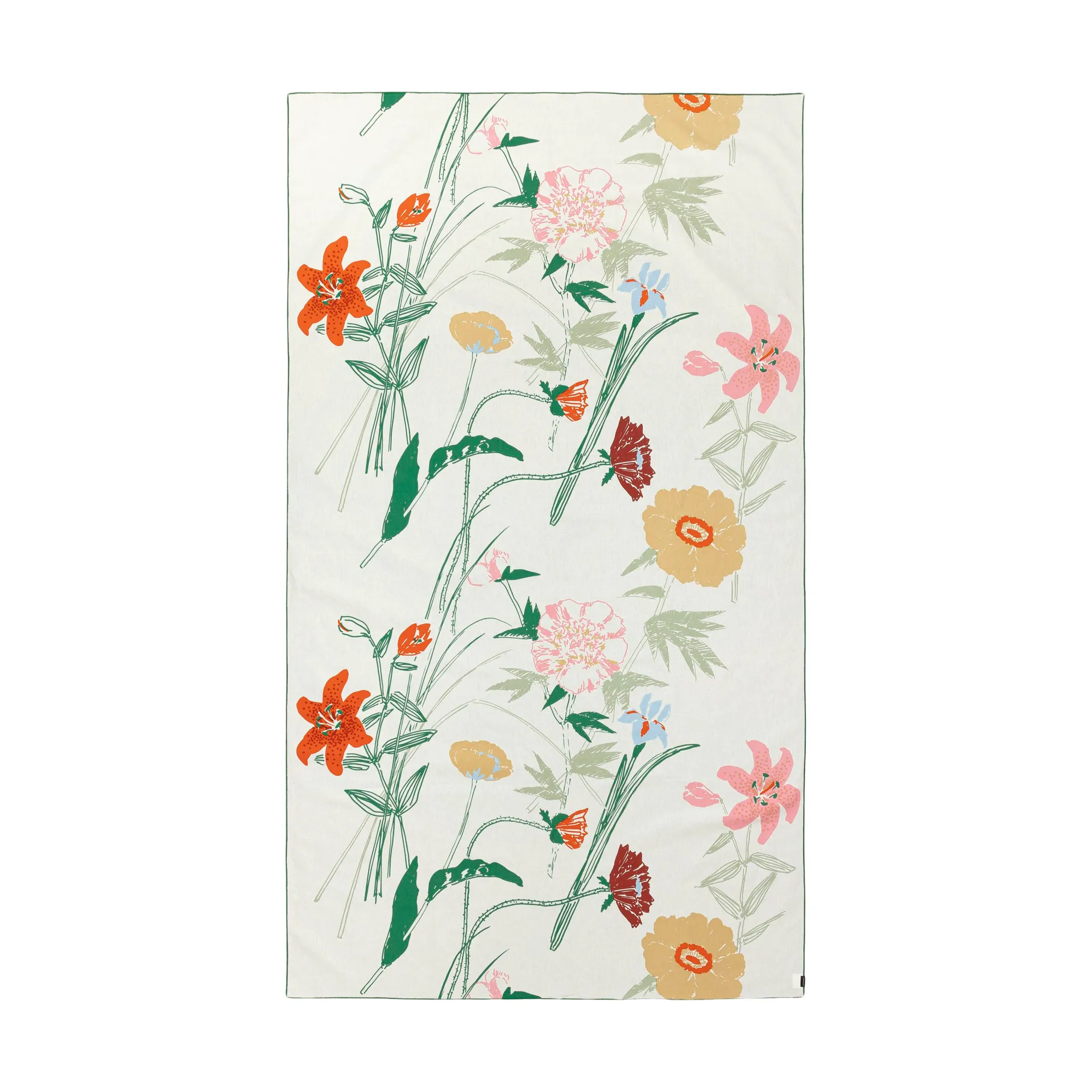 Tovaglia Puutarhakutsut 145x250 cm, Bianco-Verde-Arancio-beige Marimekko