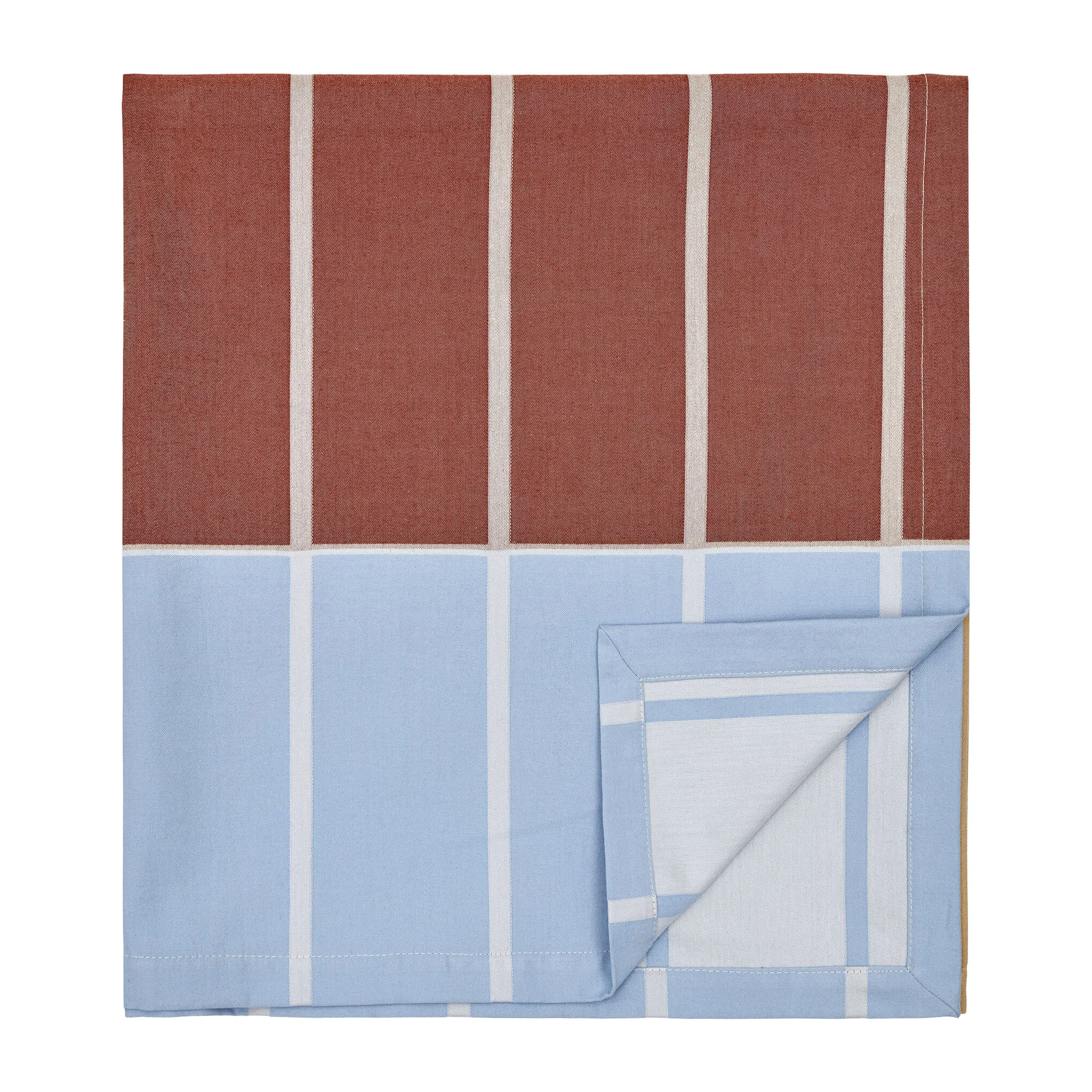 Tovaglia Tiiliskivi 156x250 cm, Azzurro, rosso granata, beige Marimekko