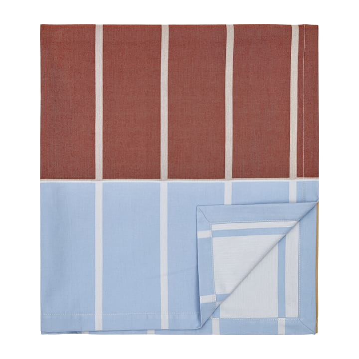 Tovaglia Tiiliskivi 156x250 cm, Azzurro, rosso granata, beige Marimekko
