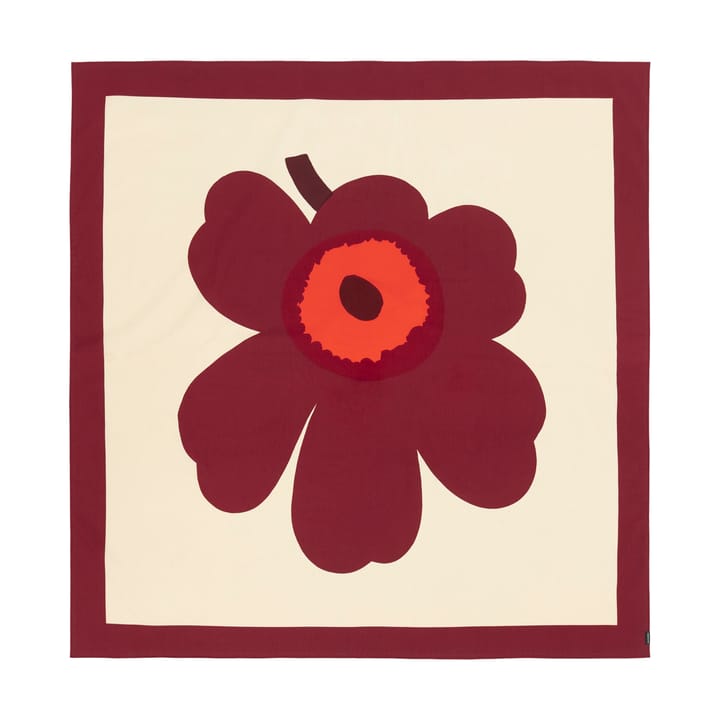 Tovaglia Unikko 140x140 cm - Vaniglia-bordeaux-rosso - Marimekko