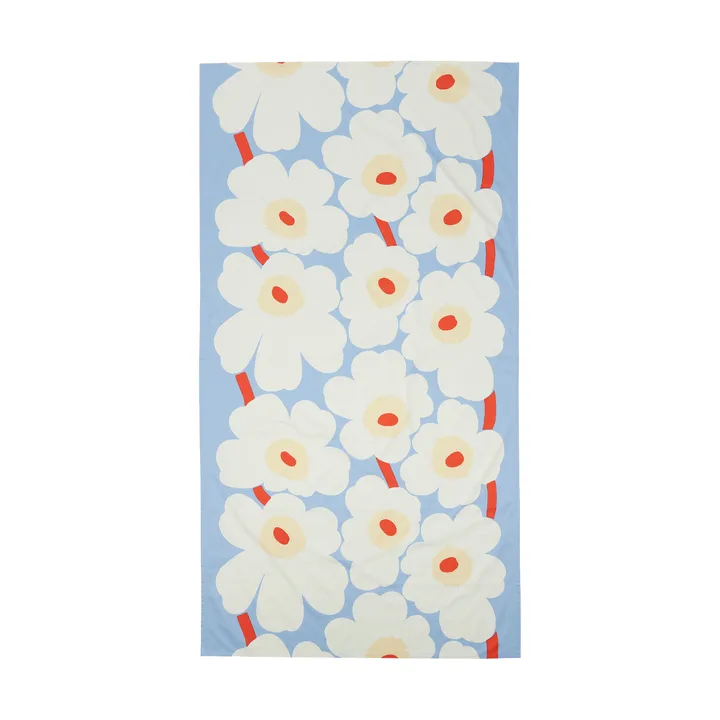 Tovaglia Unikko - Light blue-off white-melon-orange red, 135x250 cm - Marimekko