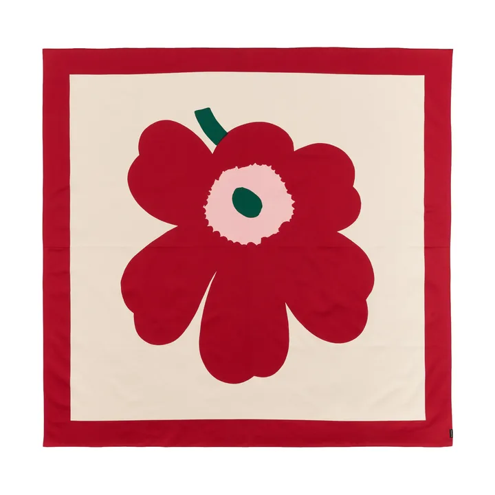 Tovaglia Unikko - Off white-cranberry-rose, 140x140 cm - Marimekko