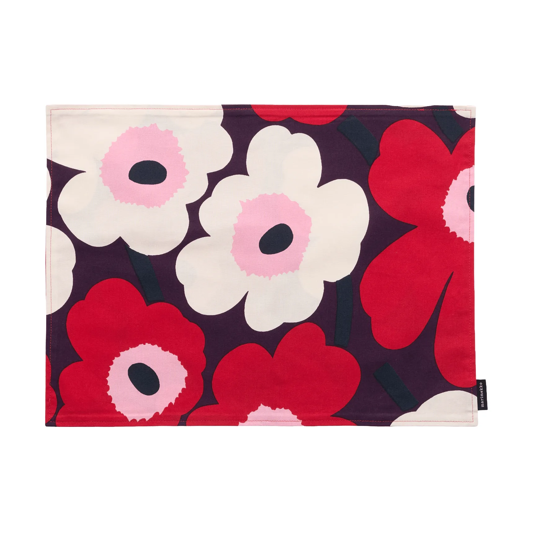 Tovaglietta acrilica Marimekko Pieni Unikko, Plum-cranberry-off white-rose Marimekko