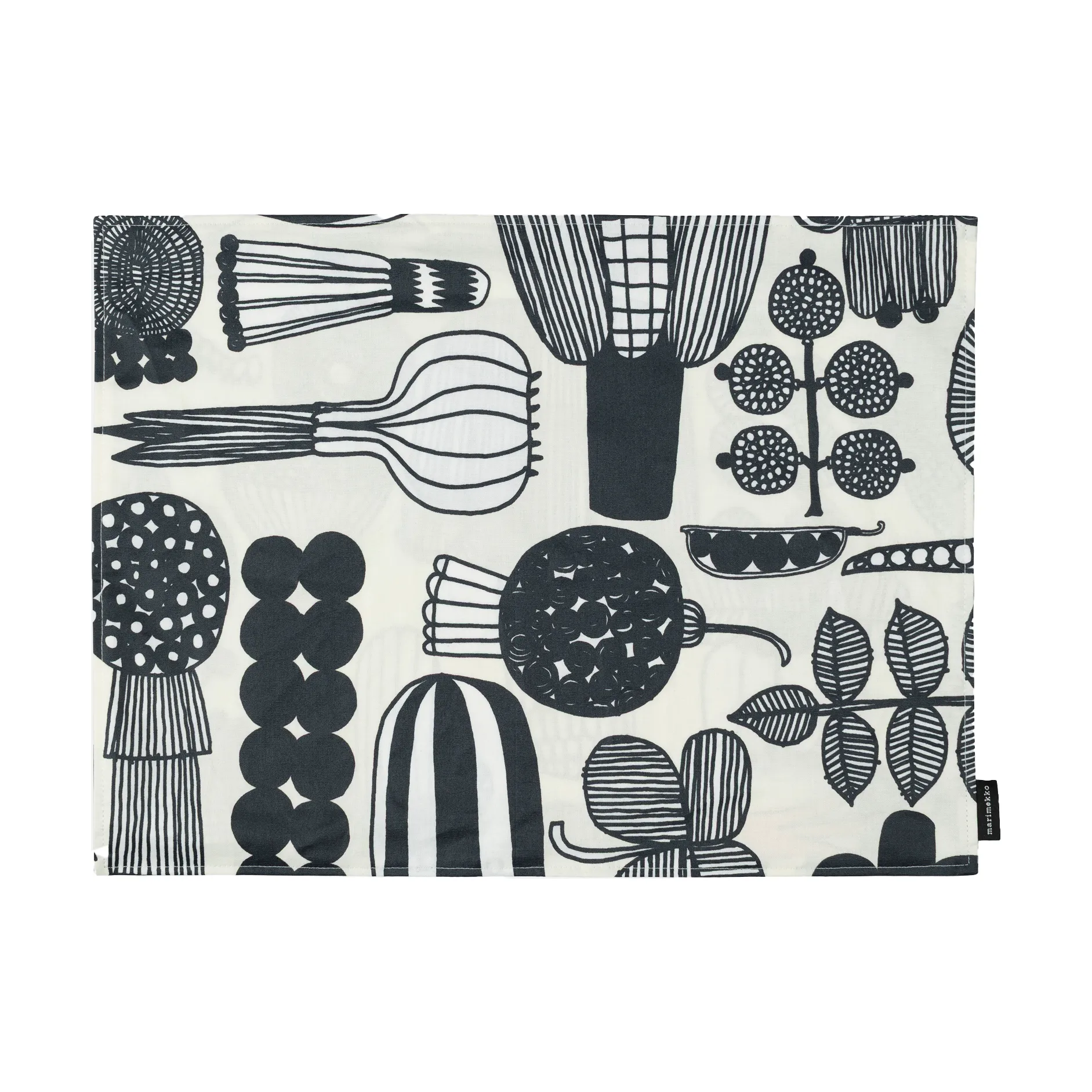 Tovaglietta Puutarhurin parhaat 31x42 cm, Bianco-nero-Arancio Marimekko