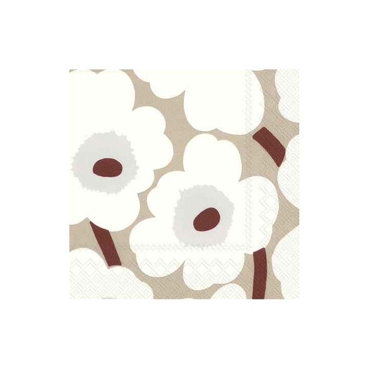 Tovaglioli Unikko 33x33 cm confezione da 20 - bianco - lino - Marimekko
