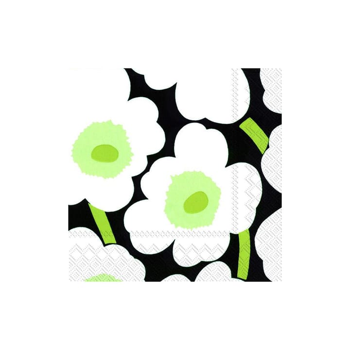 Tovaglioli Unikko 33x33 cm confezione da 20 - bianco-nero - Marimekko
