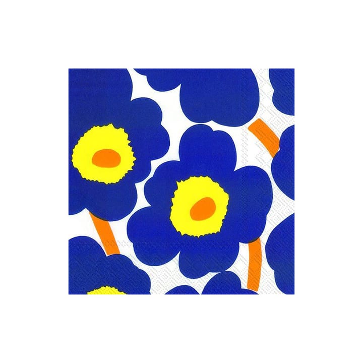 Tovaglioli Unikko 33x33 cm confezione da 20 - blu-giallo - Marimekko