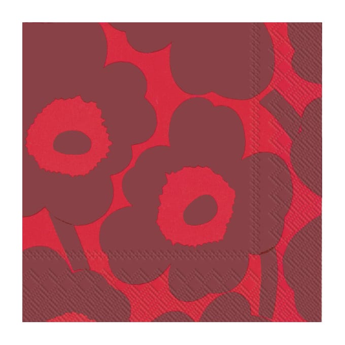 Tovaglioli Unikko 33x33 cm confezione da 20 - Rosso-rosso - Marimekko