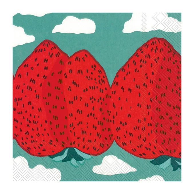 Tovagliolo Mansikkavuoret 33x33 cm confezione da 20, Rosso Marimekko