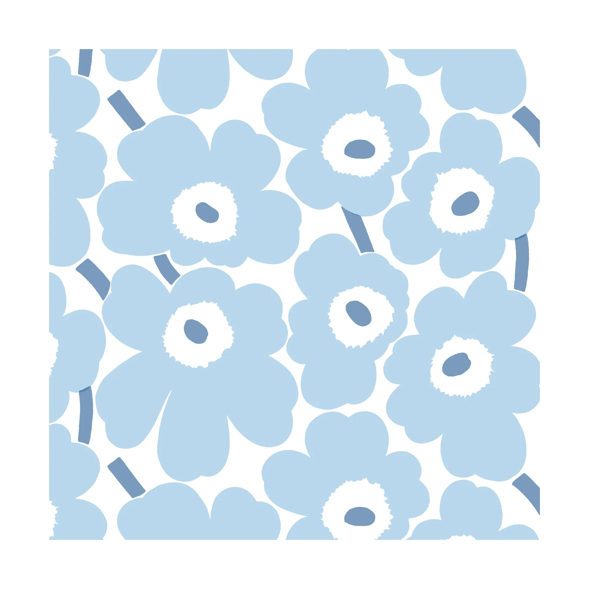 Tovagliolo Mini Unikko confezione da 20, Azzurro-Bianco Marimekko