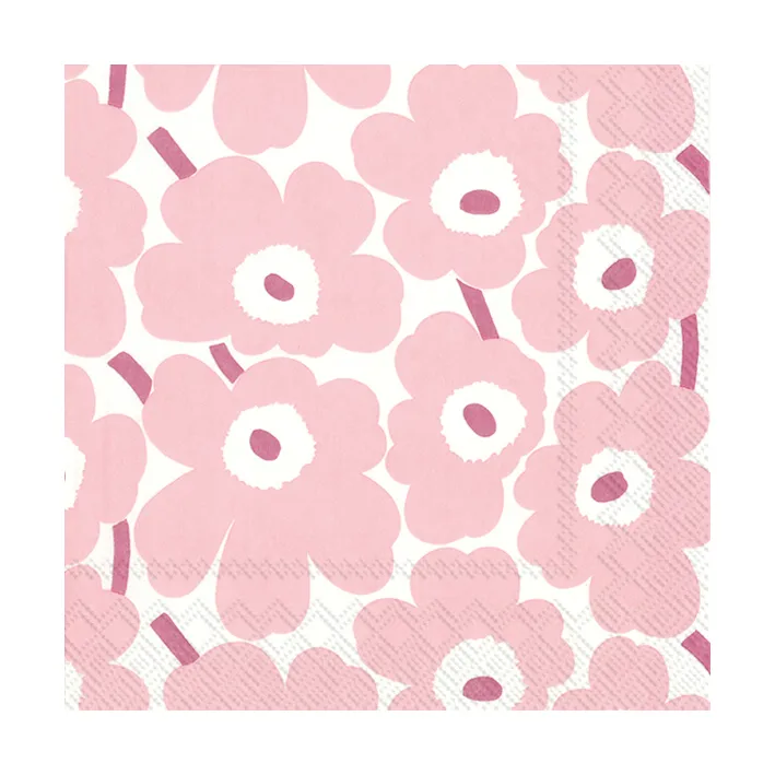 Tovagliolo Mini Unikko confezione da 20, Rosa Chiaro Marimekko