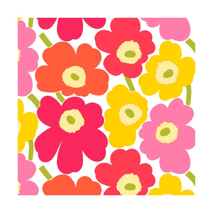 Tovagliolo Mini Unikko confezione da 20 - Rosa-Giallo - Marimekko