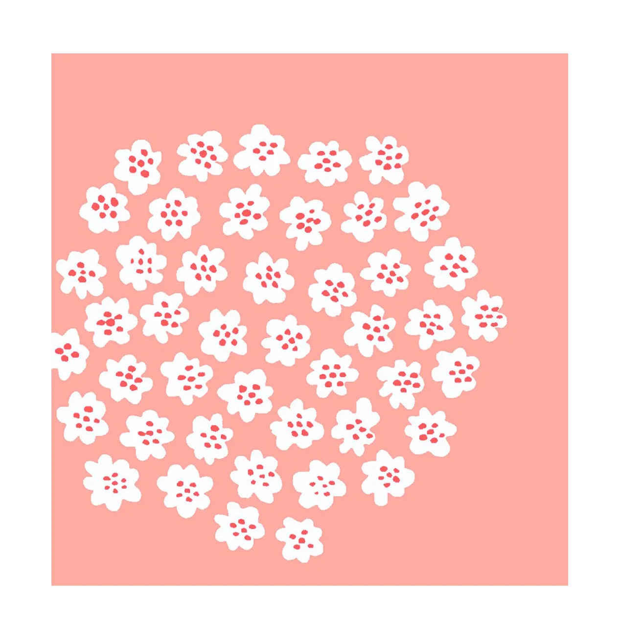 Tovagliolo Puketti 33x33 cm confezione da 20, Rosa Marimekko