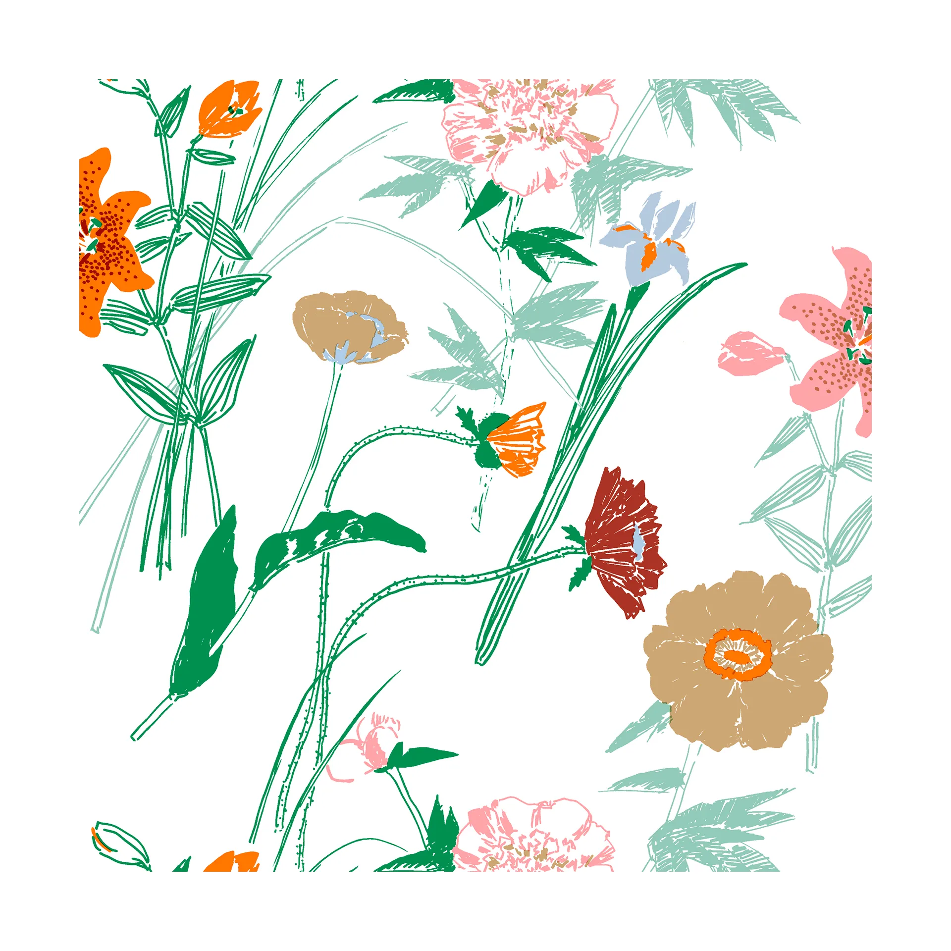 Tovagliolo Puutarhakutsut 33x33 cm confezione da 20, Bianco Marimekko