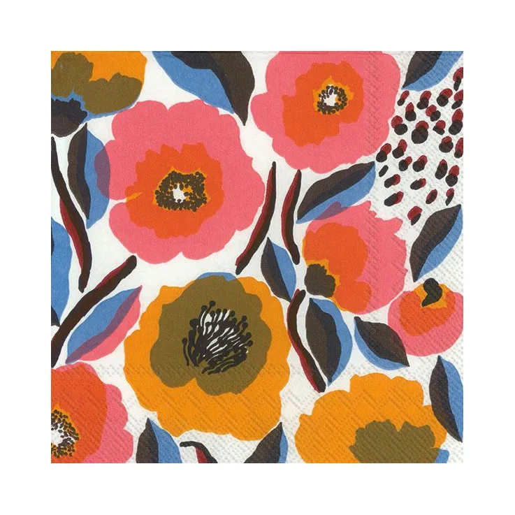 Tovagliolo Rosarium 33x33 cm confezione da 20, bianco Marimekko