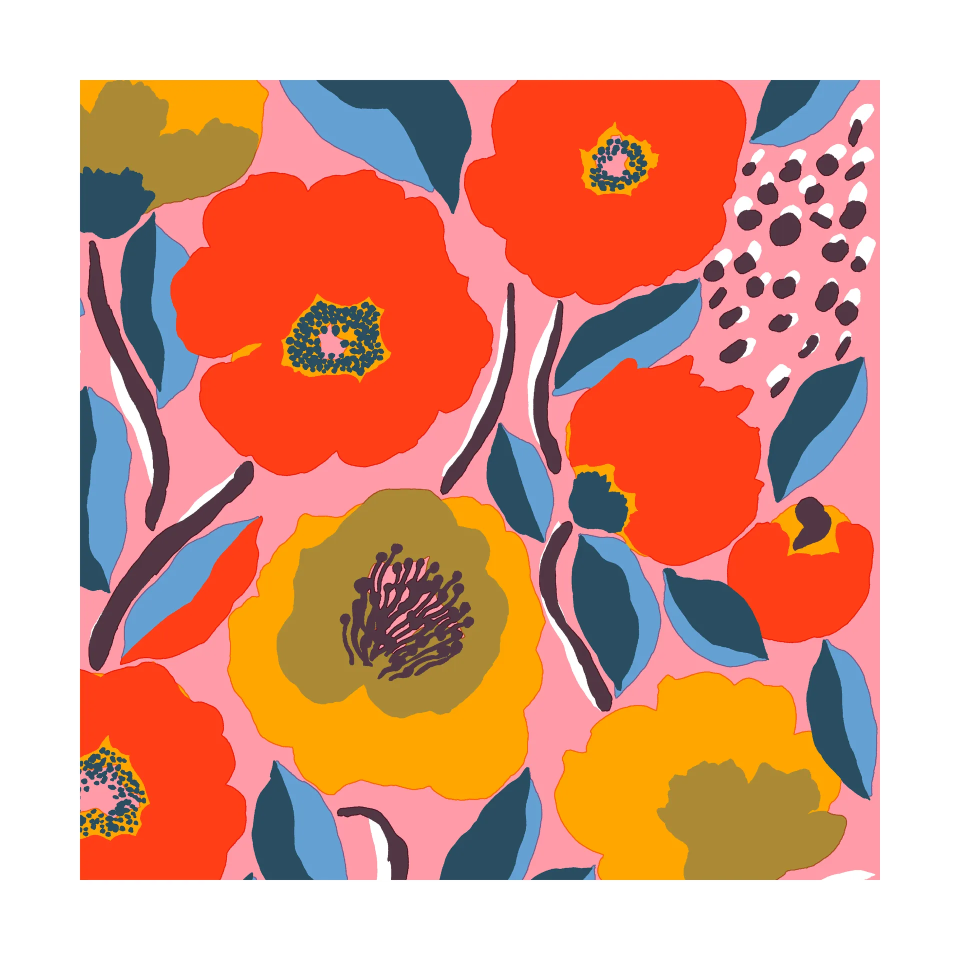 Tovagliolo Rosarium 33x33 cm confezione da 20, Rosa Marimekko