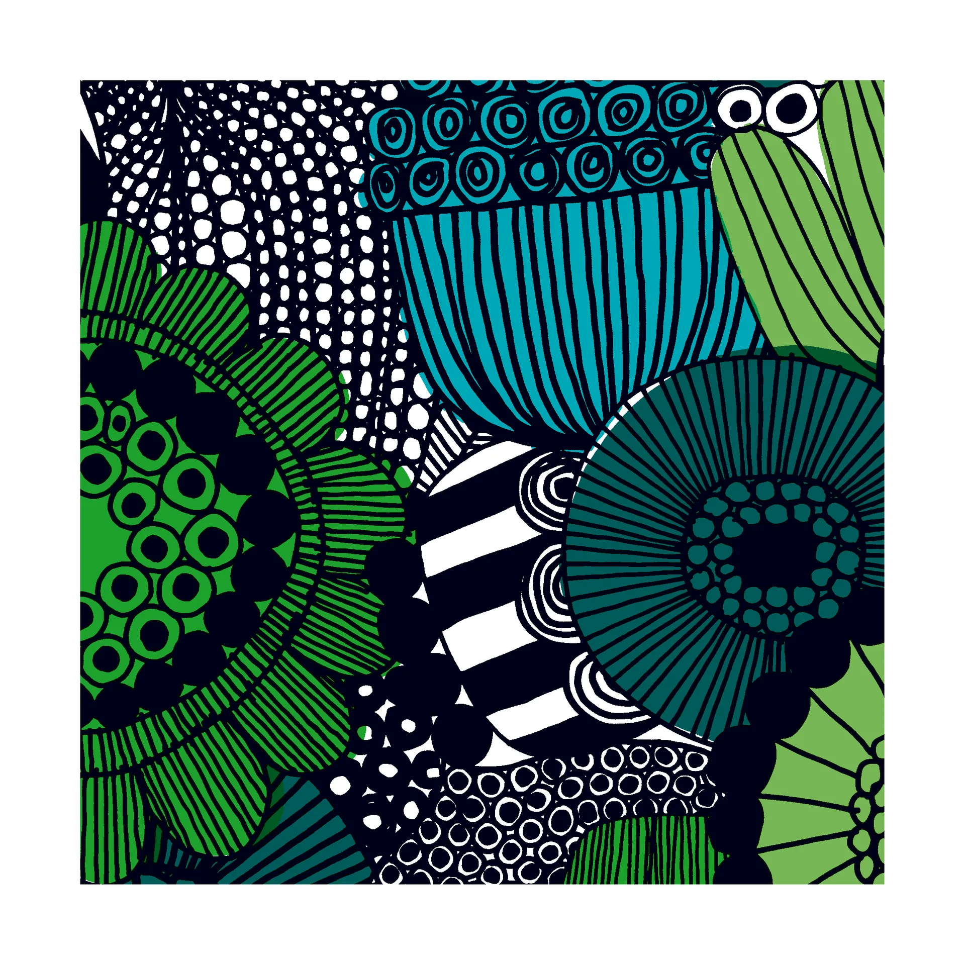 Tovagliolo Siirtolapuutarha 33x33 cm confezione da 20, Blu-Verde Marimekko