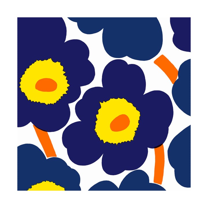 Tovagliolo Unikko 33x33 cm confezione da 20 - Blu-Giallo   - Marimekko