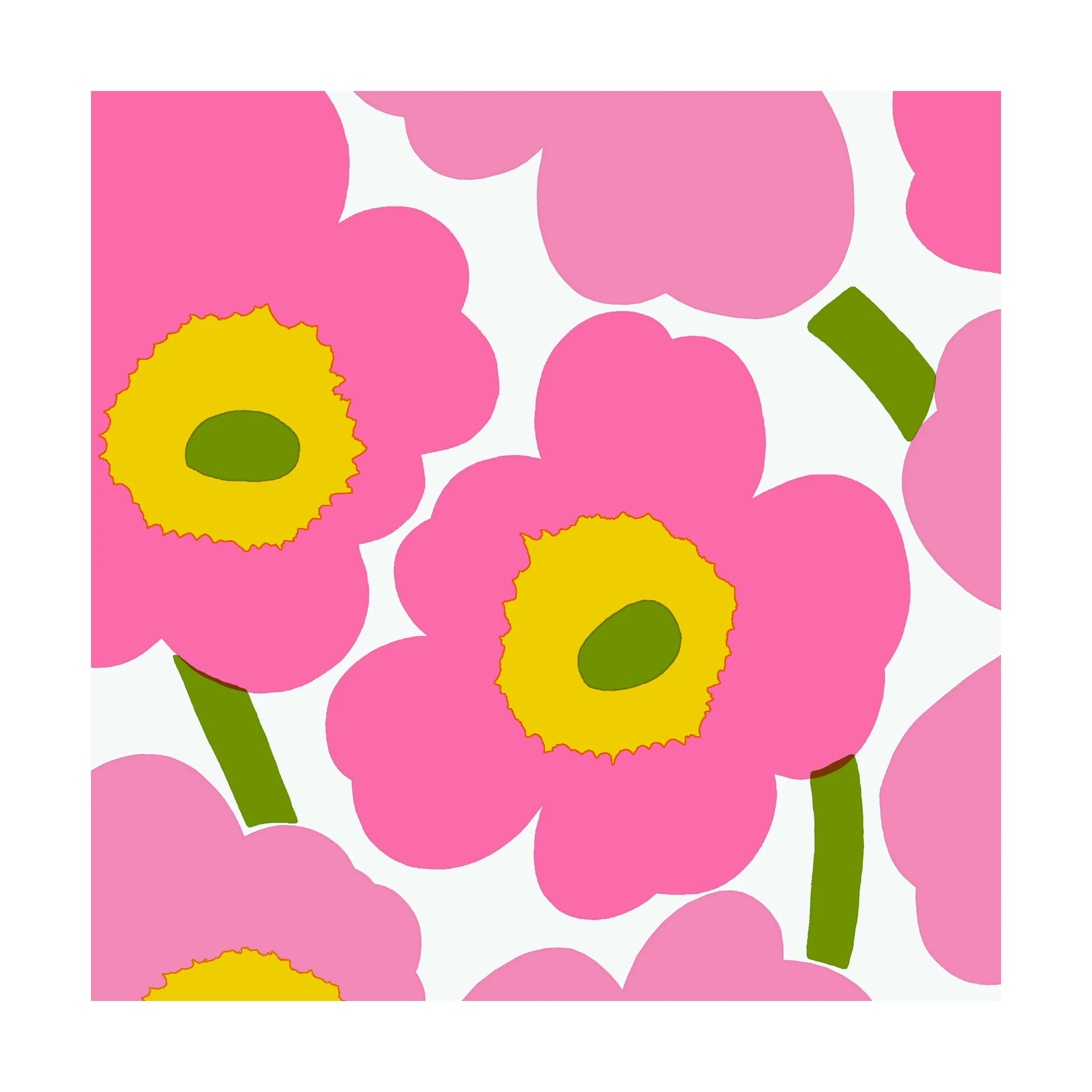 Tovagliolo Unikko 33x33 cm confezione da 20, Rosa Marimekko
