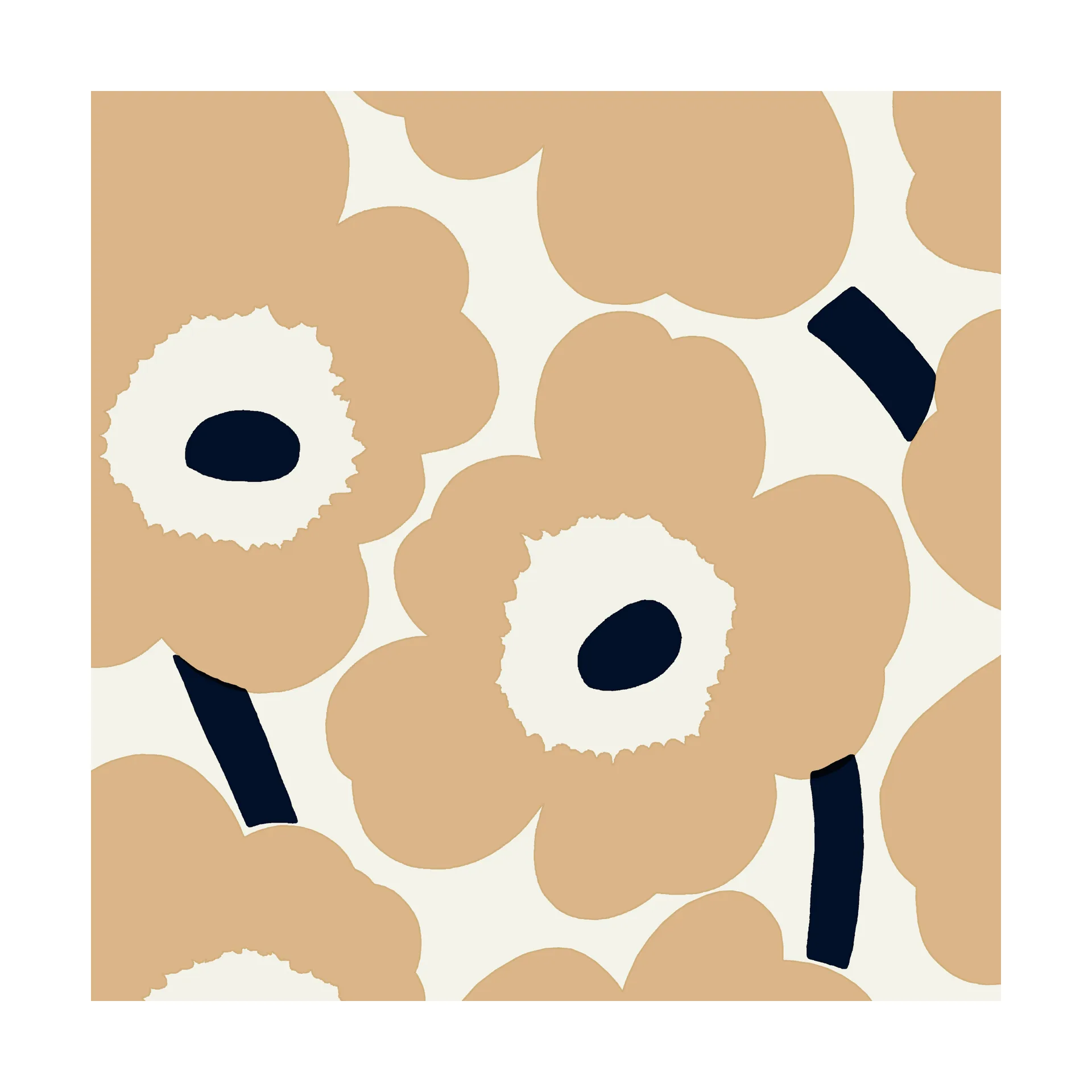 Tovagliolo Unikko 33x33 cm confezione da 20, Sabbia-Marrone Marimekko