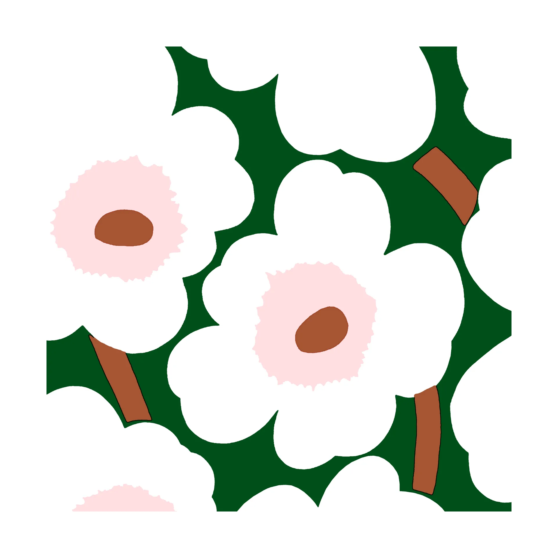 Tovagliolo Unikko 33x33 cm confezione da 20, Verde scuro Marimekko