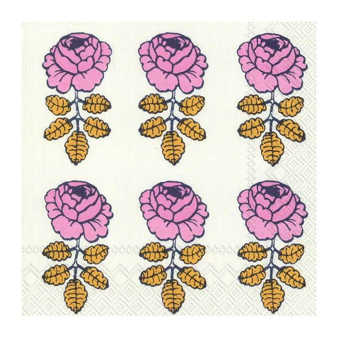 Tovagliolo Vihkiruusu 33x33 cm confezione da 20, Bianco Marimekko