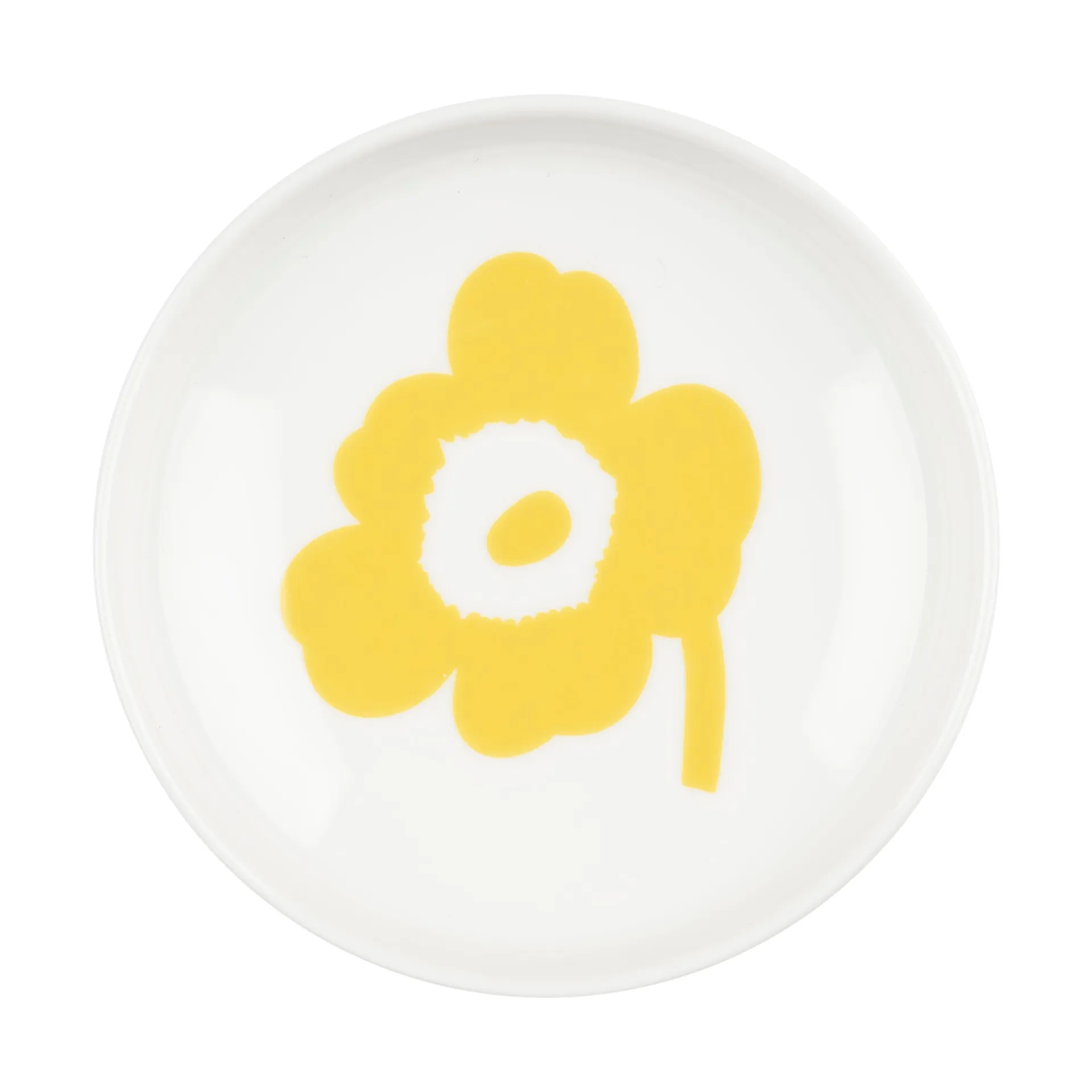 Unikko piatto Ø8,5 cm, Bianco- giallo primavera Marimekko