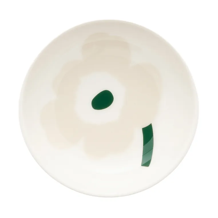 Unikko piatto fondo, Beige-white-light sand-dark green Marimekko