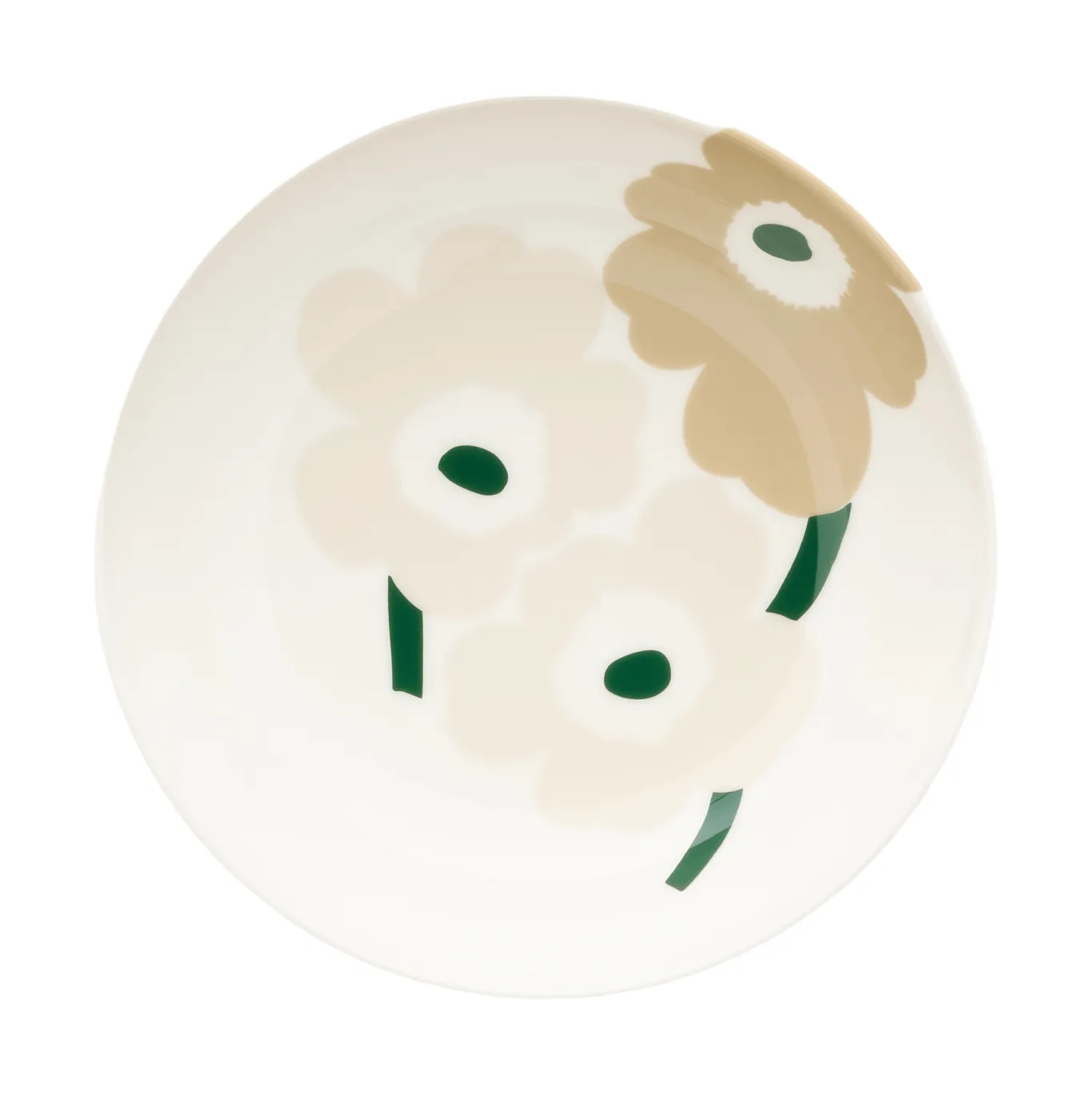 Unikko piatto fondo, Beige-white-light sand-dark green Marimekko