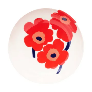 Unikko piatto fondo - White-red-blue - Marimekko