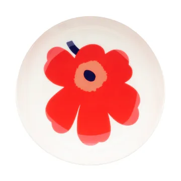Unikko piatto fondo - White-red-blue - Marimekko