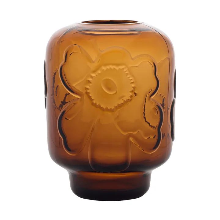 Unikko vaso in vetro - Cognac, 18 cm - Marimekko