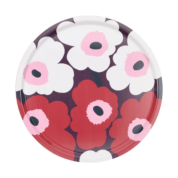 Unikko vassoio - Plum-cranberry-off white-rose, Ø46 cm - Marimekko