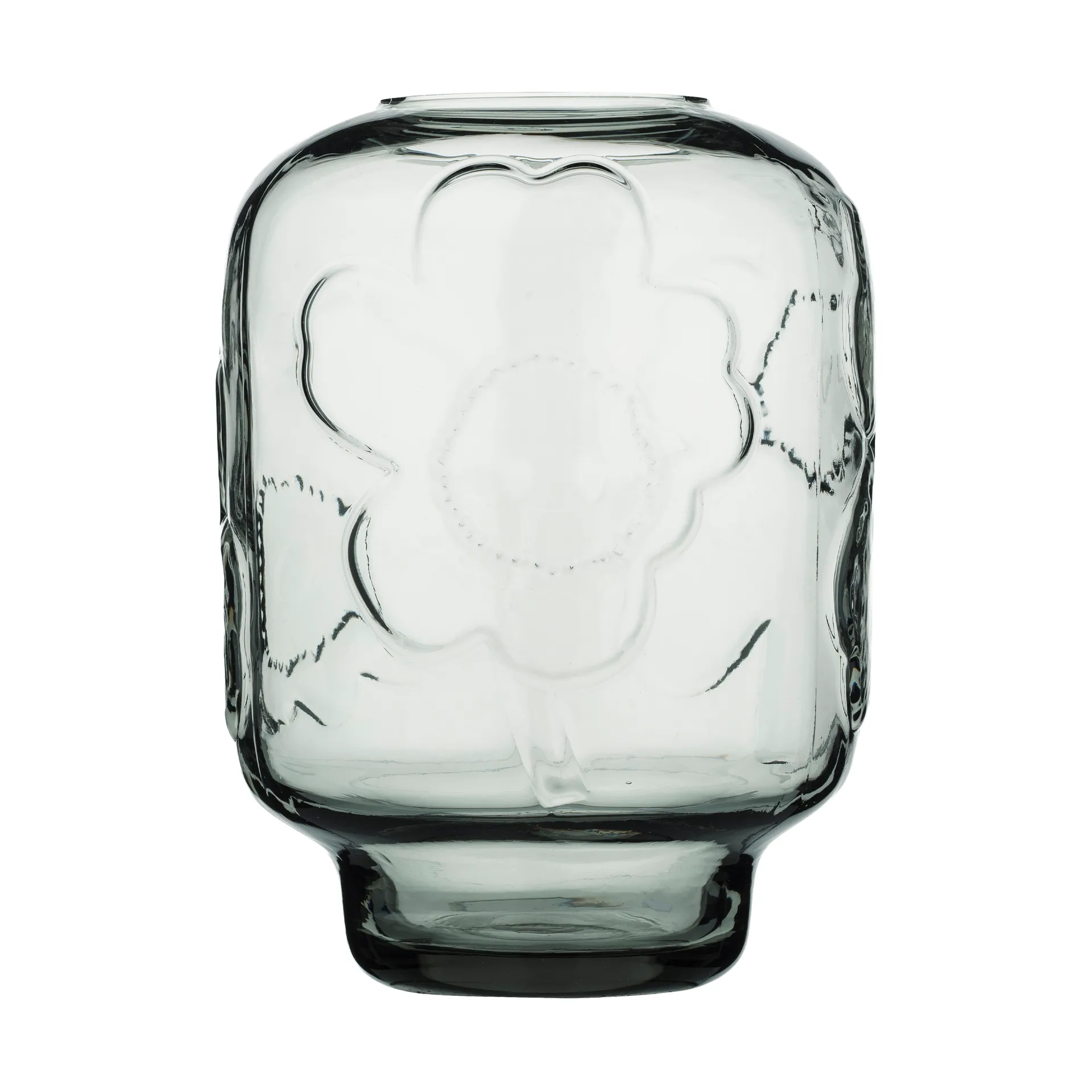 Vaso in vetro Unikko, Grigio nebbia, 18 cm Marimekko