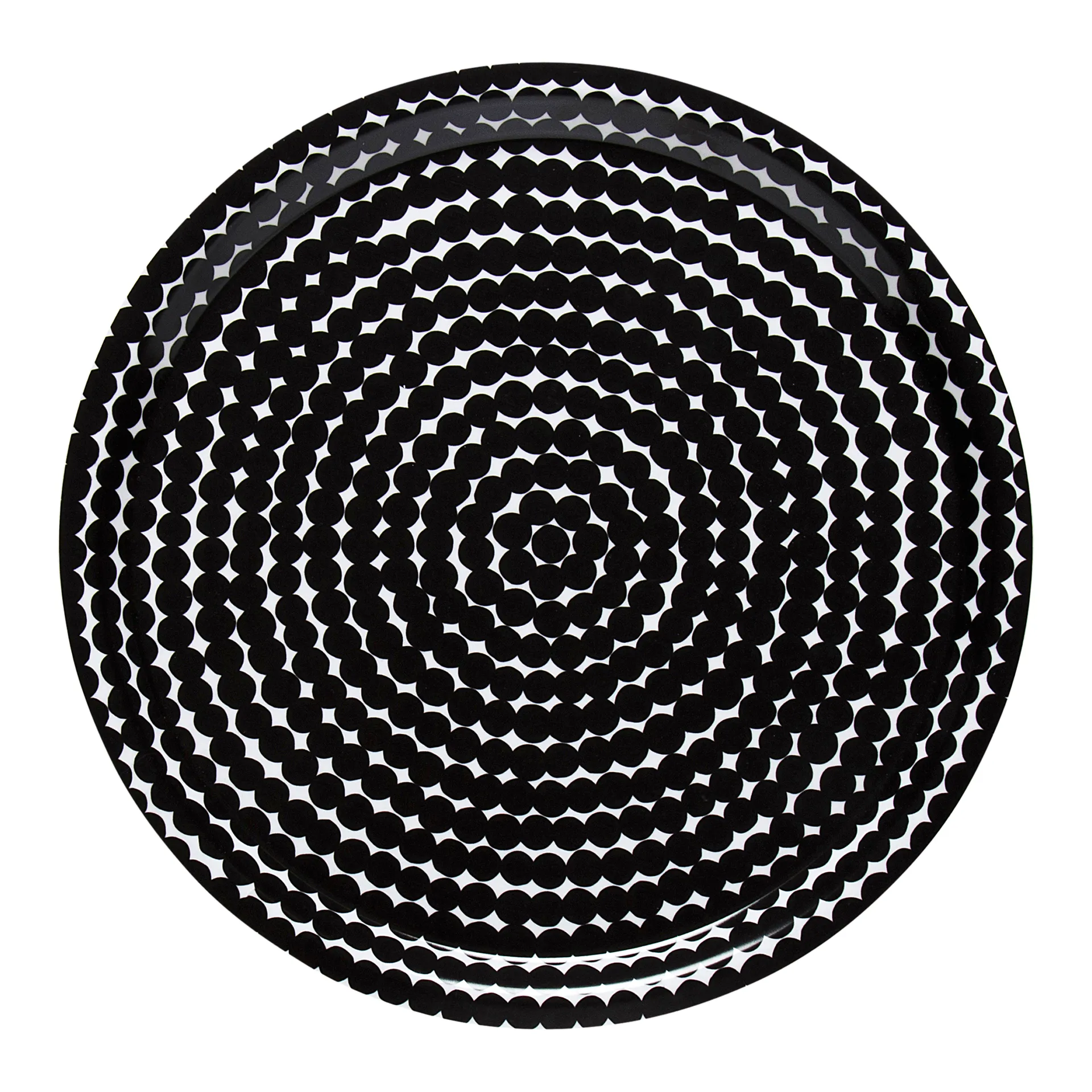 Vassoio Räsymatto Ø 31 cm, Nero-bianco Marimekko