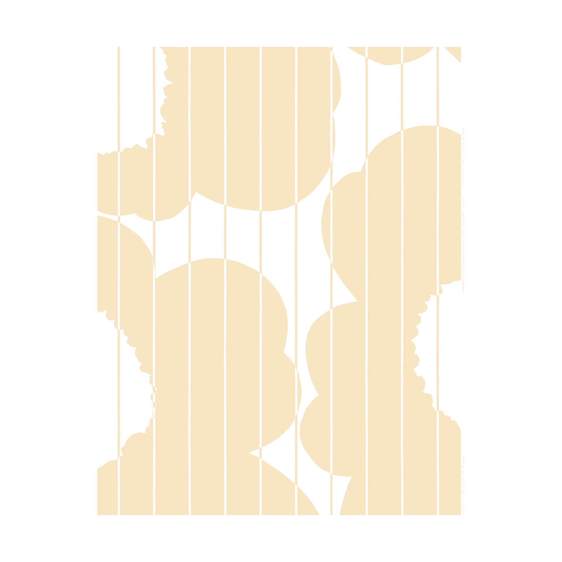 Vesi Unikko tessuto di cotone, White-beige Marimekko