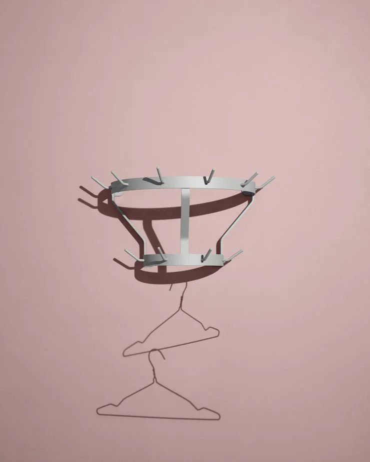 Appendiabiti montato a parete Marcel, Grigio pietra Massproductions