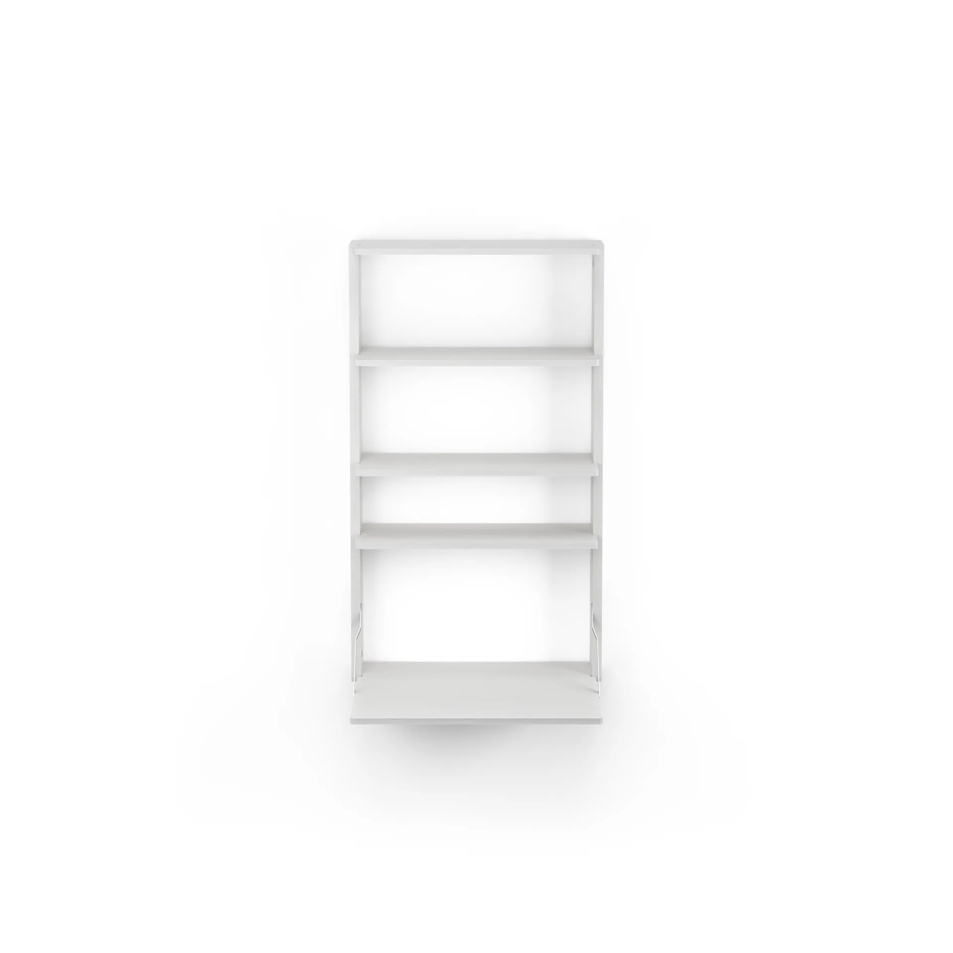 Mensola da parete con scrivania Gridlock – M1-A4-0-D, Frassino tinto bianco Massproductions