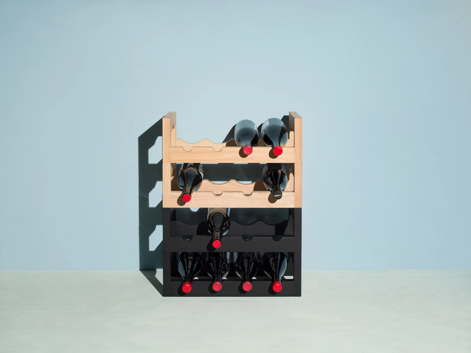 Portabottiglie impilabile Silo, Frassino oliato Massproductions