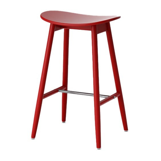 Sgabello da bar Icha 65 cm - Faggio laccato rosso - Massproductions