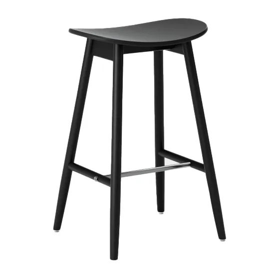 Sgabello da bar Icha 65 cm, Faggio tinto nero Massproductions