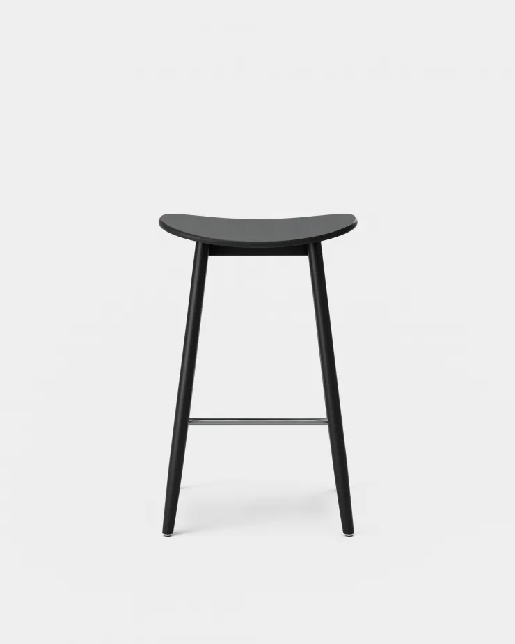 Sgabello da bar Icha 65 cm, Faggio tinto nero Massproductions
